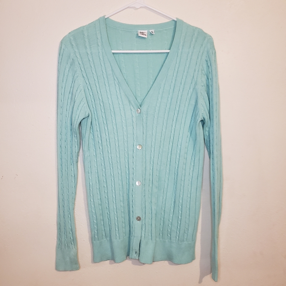 TAIL Preppy Cable Cardigan Size Small NWOT